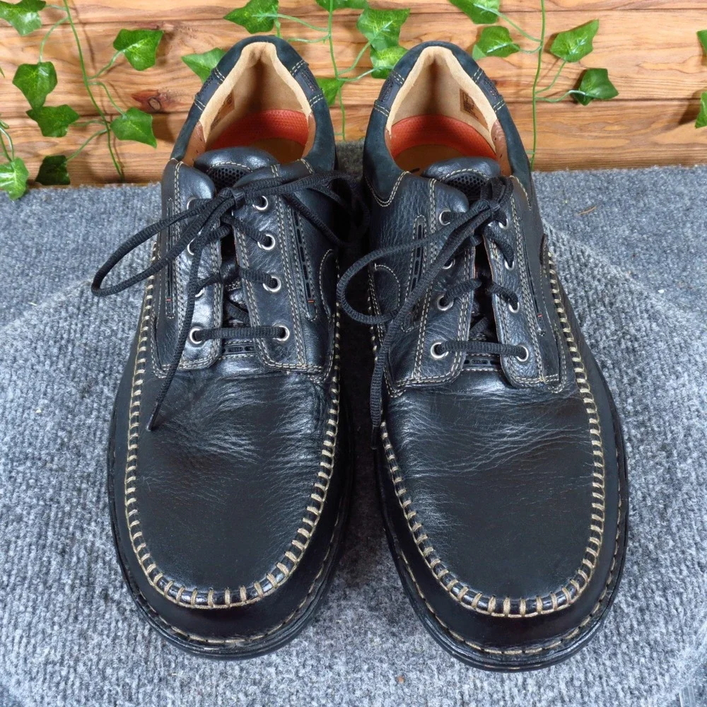 Clarks Un.Cover Men Oxford Shoe Size 13 Casual‎ Comfort Black Leather Lace Up